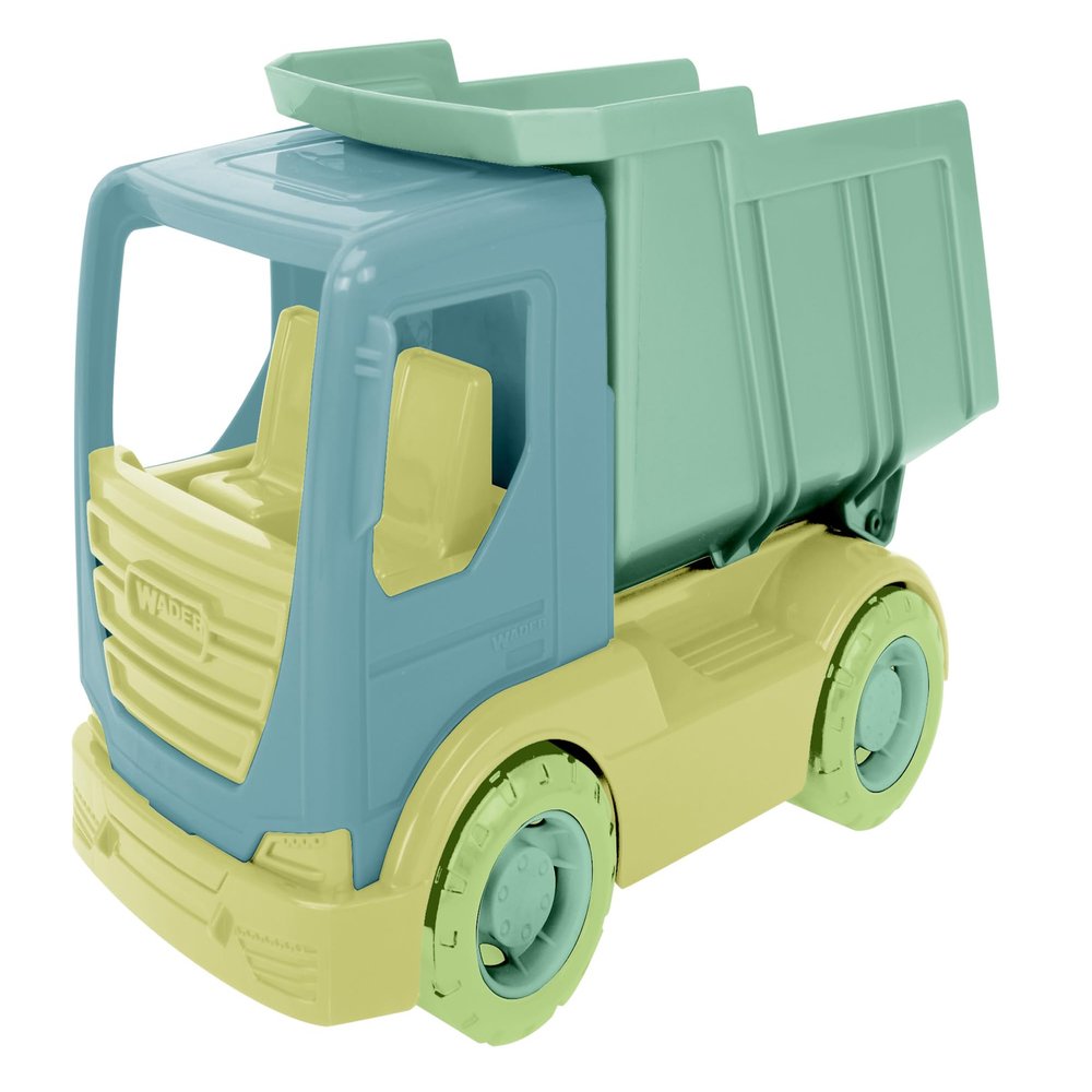 Wader 43000-RePlay Tech Truck, Tipper Truck with Sturdy Steel Axles, Approximately 23 cm Tall Made of Recycled Plastic, from 1 Year, 43000