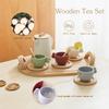 Enchanting Wooden Tea Party Set - Silicone Teapot, Cups & Carrying Scoop - Perfect for Little Girls' Tea Party & Kitchen Play - Toddler Gift view 2
