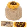 HONMEET Creative Boys and Girls Straw Pouch Bag Woven Beach Tote Flower Decor for Fun Crossbody Design for Girls for Photos and Playtime Activities view 3