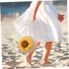 HONMEET Creative Boys and Girls Straw Pouch Bag Woven Beach Tote Flower Decor for Fun Crossbody Design for Girls for Photos and Playtime Activities view 4