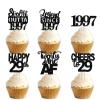 18pcs Black Glitter Dessert Cupcake Pick for Straight Outta 1997 Legend Since 1997 Theme Decor Supplies Men Happy 29th Birthday Party Decoration view 1