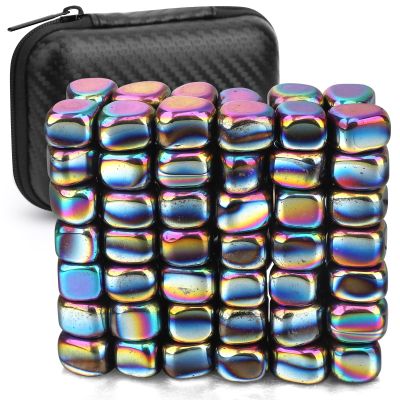 500g Magnetic Stones Rock Fidget Toys for Adults, Magnetic Game, Smooth Ferrite Putty Stones Replacement Magnet with Fiber Case for Ferrite Putty, Desk Toy Magnet for Whiteboard Office Kitchen