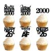 18pcs Black Glitter Dessert Cupcake Pick for Straight Outta 2000 Legend Since 2000 Theme Decor Supplies Men Happy 26th Birthday Party Decoration view 1