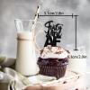 18pcs Black Glitter Dessert Cupcake Pick for Straight Outta 1977 Legend Since 1977 Theme Decor Supplies Men Happy 49th Birthday Party Decoration view 2