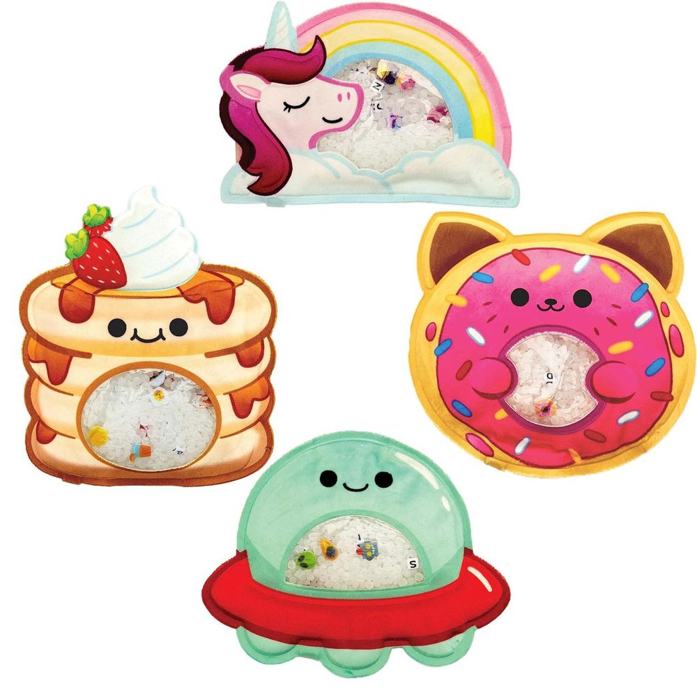 BIZYBOO - Hide n Seek Busy Bag Characters - Hidden Object Search Problem Solving Sensory Puzzle Matching Game for Kids 3 and Up - Bundle (Daisy, Peaches, Jack, Spacey)