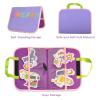 CHEFAN 2 Pack Felt Board for Kids, Portable Travel Storyboard, Preschool Activity Play Kits, Board Only, Blue&Purple view 4