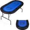 DC DICLASSE Poker Table Foldable, Card Table with Cup Holder, Casino Leisure Table Top Texas Hold 'Em Poker Table for Blackjack Board Game, Blue Speed Felt, Texas Holdem Poker view 1
