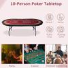 DC DICLASSE 91" Poker Table Foldable, Extra Large 10 Players Casino Table Texas Holdem Poker Table w/10 Cup Holders & Padded Rails, for Texas Casino Leisure Game Blackjack Board Game view 2