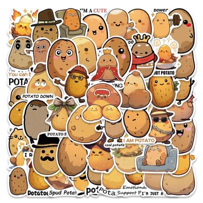 100 Pcs Potato Stickers Waterproof PVC Christmas Potato Party Supplies Cute Stickers for Bike Motorcycle Skateboard Luggage