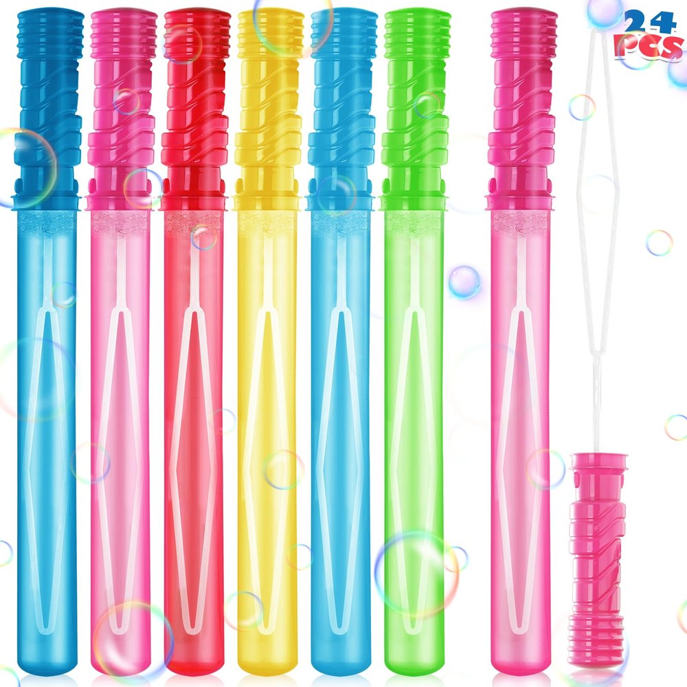 AuroTops 24 PCS 15'' Big Bubble Wands Bulk for Party Favor, Bubble Maker for Kids, Bubble Blower for Carnival Prizes, Easter, Goodie Bags, Birthday, Summer Outdoor Indoor Activity
