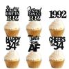 18pcs Black Glitter Dessert Cupcake Pick for Straight Outta 1992 Legend Since 1992 Theme Decor Supplies Men Happy 34th Birthday Party Decoration view 1