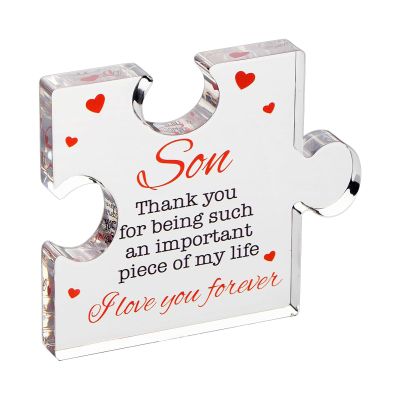 Ayammahic Engraved Puzzle, Engraved Acrylic Block Puzzle, Engraved Plaques Desk Decorations for Families and Friends with A Quote Thank You for Being Such an Important Piece of My Life