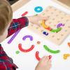 Auvewilo Wooden Arabic Letters Construction Pegboard, Educational Toy for Alphabet and Number Early Learning,Fine Motor Skill Exercise view 2