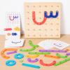 Auvewilo Wooden Arabic Letters Construction Pegboard, Educational Toy for Alphabet and Number Early Learning,Fine Motor Skill Exercise view 3