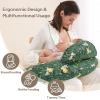 AMASKY Nursing Pillow for Breastfeeding, Animal Patterns Removable Cotton Cover, Support for Mom and Baby, Plus Size Ergonomic Design Breastfeeding Pillows, Machine Washable, Green, Pallet of Product view 2
