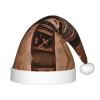 berbo Festive Fluffy Santa Hat for Kids - Soft and Warm Christmas Accessory for Boys and Girls (4-12 Years) Red Wine Cellar view 1