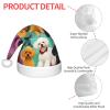 berbo Festive Fluffy Santa Hat for Kids - Soft and Warm Christmas Accessory for Boys and Girls (4-12 Years) Poodles Dogs view 4