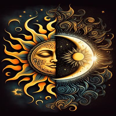 1000 Piece Adult Woodiness Puzzle, Abstract Sun and Moon, Puzzle Game Educational Gift, Room Decor