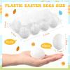 Menkxi 48 Pcs Plastic Easter Eggs with Clear Egg Cartons for Crafts DIY Fake Eggs White Plastic Eggs Paintable Easter Eggs Paint Your Own Eggs for Kids Adults Easter Gift, 8 Piece Per Carton view 3