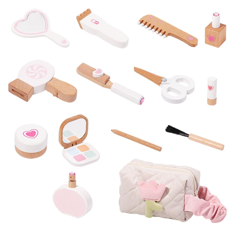 predolo 14Pcs Play Makeup for Little Girls Pretend Makeup for Toddlers Portable Ages 3 Over Makeup Kits for Girls for Birthday New Year