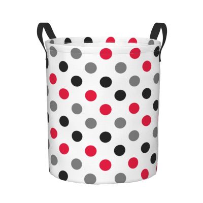 Foruidea Polka Dot Pattern Laundry Basket,Laundry Hamper,Collapsible Storage Bin, Oxford Fabric Clothes Baskets,Nursery Hamper For Home,Office,Dorm,Gift Basket