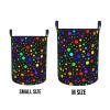 Foruidea Rainbow On Black Laundry Basket,Laundry Hamper,Collapsible Storage Bin, Oxford Fabric Clothes Baskets,Nursery Hamper For Home,Office,Dorm,Gift Basket view 3