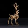 Metalkitor 3D Metal Puzzles for Adults, Christmas Elk Model Kit - Executive Desk Ornament - Steampunk DIY Crafts - Assembly Brain Teaser - Perfect Room Decor, 200+ PCS(Gold) view 3