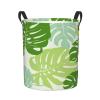Foruidea Banana Leaf Laundry Basket,Laundry Hamper,Collapsible Storage Bin, Oxford Fabric Clothes Baskets,Nursery Hamper For Home,Office,Dorm,Gift Basket view 1