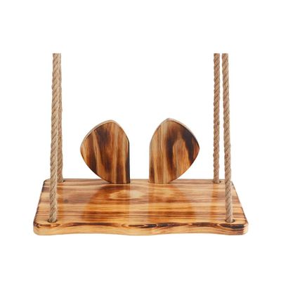 CIRONI Swing Children Swing Backrest Swing Swine Ear Swing Children Outdoor Indoor Hanging Chair Household Swing, Tree Swing with Durable Adjustable Ropes and Wooden Seat Wood Swing Tree Swing