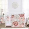 Sweet Jojo Designs Blush Pink Boho Shabby Chic Floral Girl Baby Crib Bedding Set Infant Nursery Room BreathableBaby Breathable Mesh Crib Liner Blanket Fitted Sheet Skirt 6p Ivory Bohemian Watercolor view 1