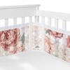 Sweet Jojo Designs Blush Pink Boho Shabby Chic Floral Girl Baby Crib Bedding Set Infant Nursery Room BreathableBaby Breathable Mesh Crib Liner Blanket Fitted Sheet Skirt 6p Ivory Bohemian Watercolor view 3