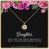 Daughter Gifts from Mom Dad  Gift for Adult Daughter  Daughter Birthday Card and Jewelry  Christmas Gifts for Women Teenage Girl  Lotus Crystal Disc Necklace 14k Gold view 1