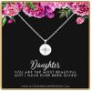 Daughter Gifts from Mom Dad  Gift for Adult Daughter  Daughter Birthday Card and Jewelry  Christmas Gifts for Women Teenage Girl  Lotus Crystal Disc Necklace 14k Gold view 3