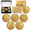 2023 Gold American Women Quarters U.S. Mint 5-Coin Full Set in Capsules with Display Box view 1