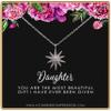 Daughter Gifts from Mom Dad  Gift for Adult Daughter  Daughter Birthday Card and Jewelry  Christmas Gifts for Women Teenage Girl  Large Starburst Necklaceace Silver view 1