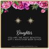 Daughter Gifts from Mom Dad  Gift for Adult Daughter  Daughter Birthday Card and Jewelry  Christmas Gifts for Women Teenage Girl  Crystal Starburst Earrings 14k Gold view 1
