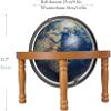 SYALEO Globo Terrqueo 25cm World Globe W/ 4 Leg Wooden Stand Rechargeable Globe Touch Lamp Built-in LED Classic Night View Light Up Globe for Room Teaching Easy-Read view 2