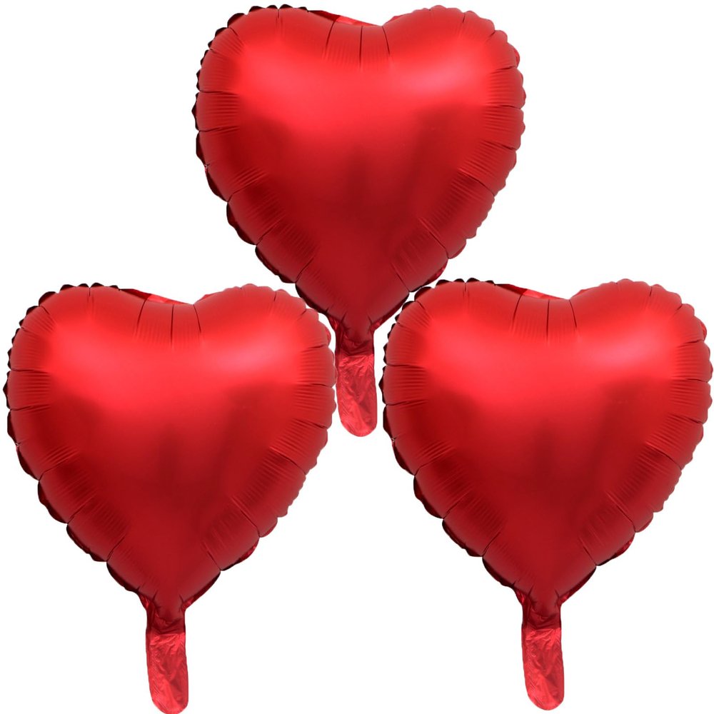 HADCKJA Valentines Balloons Love Balloons Red Heart Shape Foil Balloons for Valentine's Day Party Decorations Valentines Day Anniversary Wedding Valentines Decorations Decor Supplies 3pcs