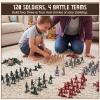 AMOR PRESENT 120PCS Army Men Military Set, Military Soldier Playset Army Men Action Figures, with Vehicles Aircrafts Assault Boats, Christmas Stocking Stuffers for Kids Boys Ages 3+ view 2