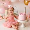 Baby's First Birthday Floral Crown - Themed Party Hat With Flowers, Girls' 1st Birthday Boho Flower Crown view 3