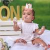 Baby's First Birthday Floral Crown - Themed Party Hat With Flowers, Girls' 1st Birthday Boho Flower Crown view 4