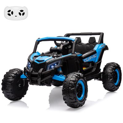 24V Ride On Car for Kids w/Remote Control, Battery Powered Off-Road UTV, 400W Motors,19" Spacious Seat, 4 Shock Absorbers, 4.5 Mph Max Speed, Music, LED Lights, Electric Car for Big Kids, Blue