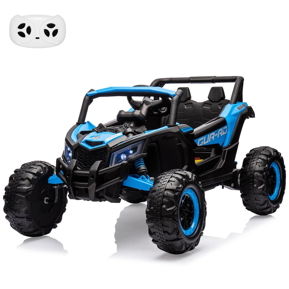 24V Ride On Car for Kids w/Remote Control, Battery Powered Off-Road UTV, 400W Motors,19" Spacious Seat, 4 Shock Absorbers, 4.5 Mph Max Speed, Music, LED Lights, Electric Car for Big Kids, Blue