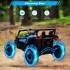 24V Ride On Car for Kids w/Remote Control, Battery Powered Off-Road UTV, 400W Motors,19" Spacious Seat, 4 Shock Absorbers, 4.5 Mph Max Speed, Music, LED Lights, Electric Car for Big Kids, Blue view 3