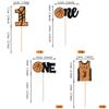 24 Pack Basketball Cupcake Toppers & Picks - Glitter Basketball Player & Slam Dunk Designs - Kids First Birthday, Sports Theme Party & Baby Shower Cake Decorations view 2