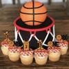 24 Pack Basketball Cupcake Toppers & Picks - Glitter Basketball Player & Slam Dunk Designs - Kids First Birthday, Sports Theme Party & Baby Shower Cake Decorations view 4