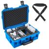 Lykus Titan MM410 Waterproof Hard Case for DJI Mini 4 Pro/Mini 3/Pro and RC2/RC/RC-N2/N1, Blue with Shoulder Strap, Support 7 batteries and RC lanyard [CASE ONLY] view 1