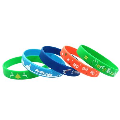 INEARZ Printed Cartoon Pattern Rubber Wristband Holiday Party Gift Christmas Silicone Bracelet