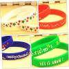INEARZ Printed Cartoon Pattern Rubber Wristband Holiday Party Gift Christmas Silicone Bracelet view 3