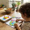 3 otters Wooden Pattern Blocks Shapes for Kids, Geometric Tangram Puzzle with Activity Cards, 150 PCS Educational Toy view 3